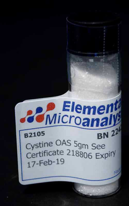 Cystine OAS 5gm See Certificate 455698- Expiry 16-Oct-29